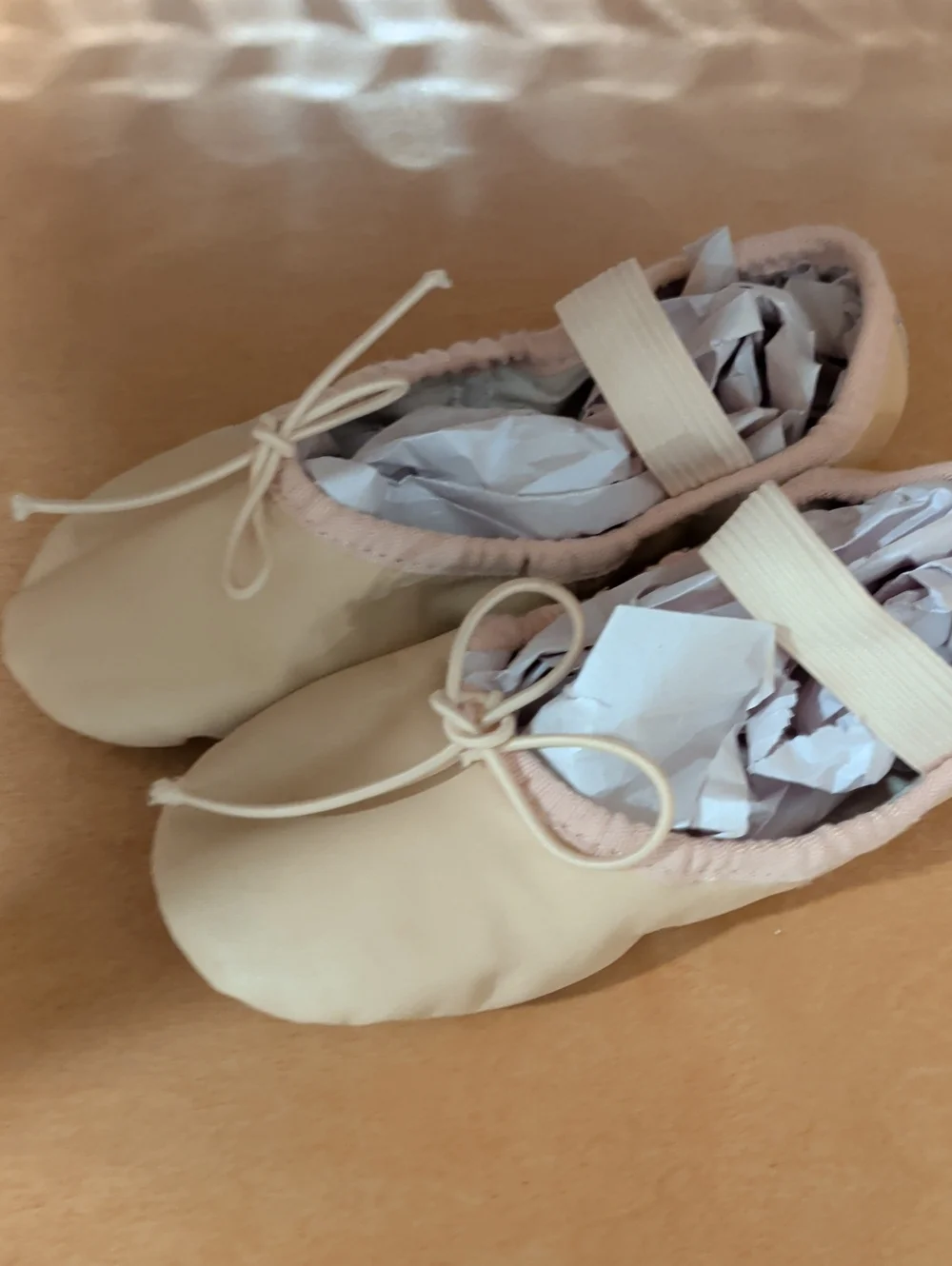 Bloch Kids Ballet Slippers in Beige with Elastic Strap